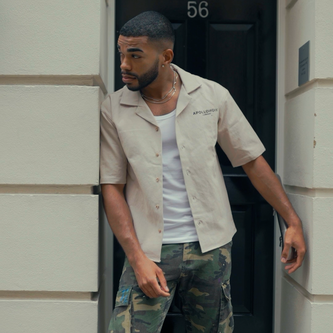 Men’s Short Sleeve Boxy Over Shirt - Beige