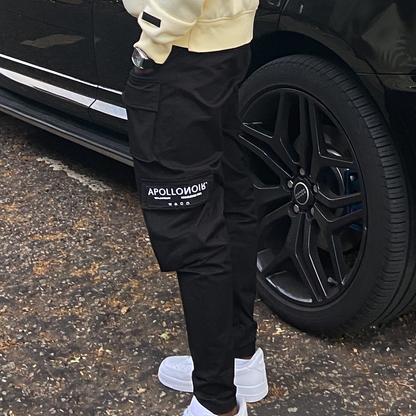 Straight Leg Cargo Pants - Black