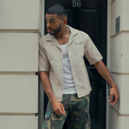 Men’s Short Sleeve Boxy Over Shirt - Beige