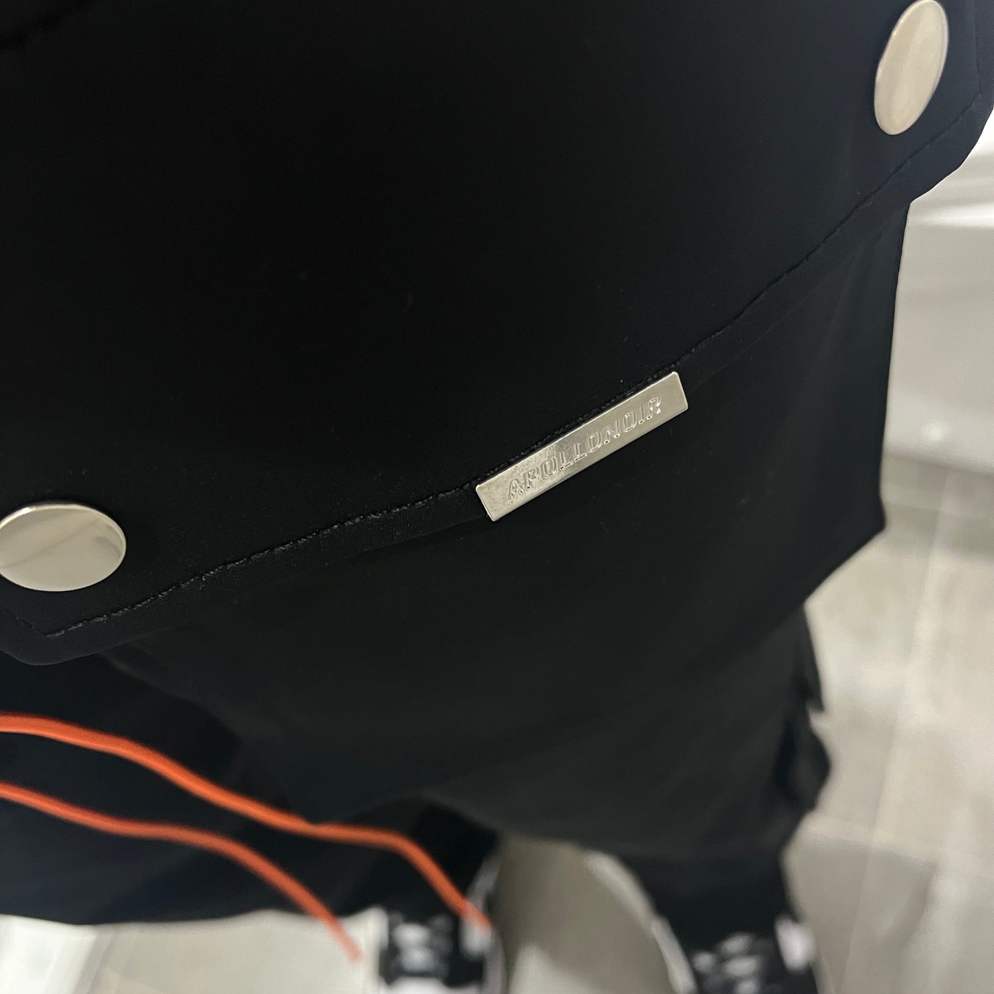 Black Straight Leg Cargo Pants - Snap Popper Hem