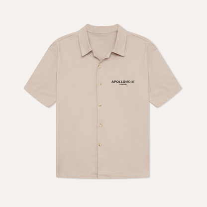 Men’s Short Sleeve Boxy Over Shirt - Beige